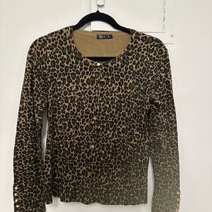 Chic Leopard Print Cardigan